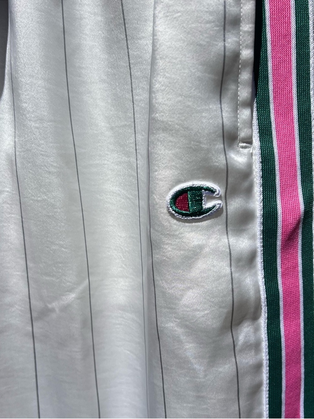 🌻NEW w/tags CHAMPION Game Set Match Pants Pink Green Stripe Size Medium DZ - Picture 5 of 10